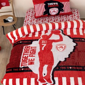 Κουβέρτα Παιδική Olympiacos DG Red-White Palamaiki Μονό Flannel
