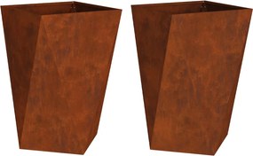vidaXL Γλάστρα 2 τμχ. Σκ rusty 50 x 50 x 75 cm