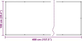 vidaXL Οθόνη Μπαλκονιού Κόκκινο 100 x 400 cm Ύφασμα Όξφορντ