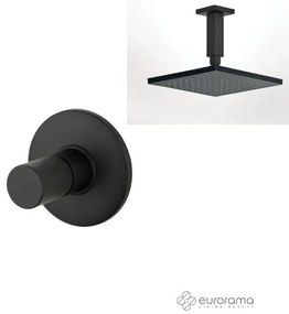 Eurorama RES PRO Μίκτης εντοιχισμού 1 εξόδου &amp; Ανακλινόμενη κεφαλή 30x30εκ &amp; μπράτσο οροφής 10εκ Black Matt