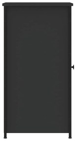 Κομοδίνο Μαύρο 32 x 42 x 80 εκ. από Επεξεργασμένο Ξύλο - Μαύρο