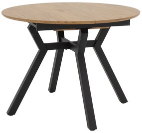 Tραπέζι Frances pakoworld επεκτεινόμενο MDF sonoma-μαύρο 100-140x100x75εκ (1 τεμάχια)