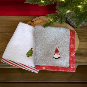 Πετσέτα Κουζίνας Χριστουγεννιάτικη Elf Grey-Red Nima 40x40cm