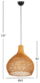ΦΩΤΙΣΤΙΚΟ ΟΡΟΦΗΣ ΚΡΕΜΑΣΤΟ HM7881 RATTAN ΣΕ ΦΥΣΙΚΟ ΧΡΩΜΑ Φ41x137Υεκ.