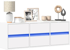 vidaXL Έπιπλο Τοίχου Τηλεόρασης με LED Λευκό 130x31x45 εκ.
