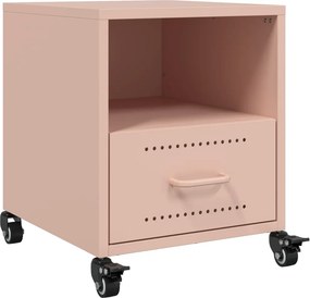 vidaXL Κομοδίνα 2 τεμ. Ροζ 36x39x43,5 εκ. από Χάλυβα