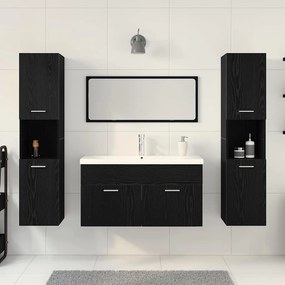 vidaXL Σετ Επίπλων Μπάνιου 4 pcs Μαύρη Οξυά Επεξεργασμένο ξύλο