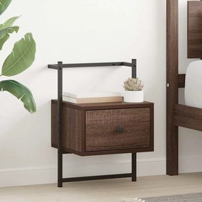 vidaXL Κομοδίνα Επιτοίχια 2 τεμ. Καφέ Δρυς 35x30x51 εκ. Επεξ. Ξύλο