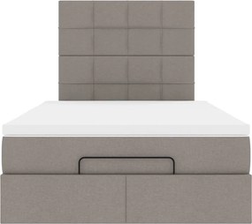 vidaXL Οθωμανικό κρεβάτι με στρώμα Taupe 120x200cm ύφασμα