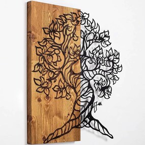 Διακοσμητικό Τοίχου Monumental Tree 899SKL2402 50x58cm Walnut-Black Wallity Μέταλλο,Ξύλο