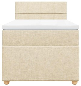 vidaXL Κρεβάτι Boxspring με Στρώμα Κρεμ 80 x 200 εκ. Υφασμάτινο
