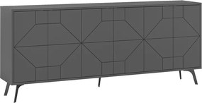 Μπουφές Dune Megapap χρώμα ανθρακί 184x35x77,4εκ.