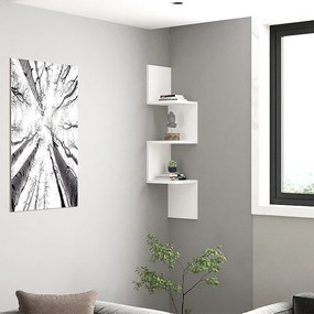 Ραφιέρα τοίχου Zikzak Megapap χρώμα λευκό 25x25x105,4εκ.
