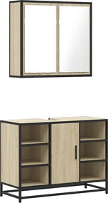 vidaXL Σετ Επίπλων Μπάνιου 2 Τεμαχίων Sonoma Δρυς Επεξεργασμένο Ξύλο