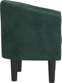 vidaXL Πολυθρόνα Μπάρελ Σκούρο Πράσινο Βελούδινη