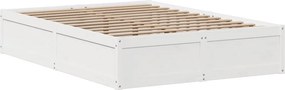 vidaXL Σκελετός Κρεβ. Χωρίς Στρώμα Λευκό 140x190 εκ Μασίφ Πεύκο