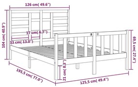 ΠΛΑΙΣΙΟ ΚΡΕΒΑΤΙΟΥ ΛΕΥΚΟ 120X190ΕΚ ΞΥΛΟ ΠΕΥΚΟΥ 4FT SMALL DOUBLE 3105896