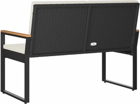 vidaXL Εξωτερικός πάγκος Μαύρο και Κρεμ Λευκό 107 x 61 x 80 εκ.