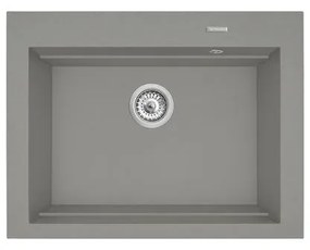 Pyramis Siros 1B Industrial Grey Ένθετος Νεροχύτης από Συνθετικό Γρανίτη 67x51.5cm