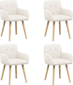 vidaXL Καρέκλες φαγητού 4 pcs Μπουκλέ Κρεμ 59 x 57 x 85 εκ.