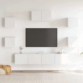 vidaXL Σετ Επίπλων Τηλεόρασης 7 Τεμαχίων Λευκό από Επεξεργασμένο Ξύλο