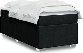 vidaXL Κρεβάτι Boxspring με Στρώμα Μαύρο 90x190 εκ.Υφασμάτινο
