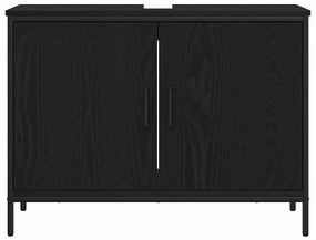 vidaXL Νιπτήρας Μπάνιου Μαύρο Δρυς 80x30x60 εκ Επεξεργασμένο Ξύλο