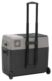 vidaXL Ψυγείο με Ρόδες και Λαβή Μαύρο/Γκρι 40 Λ. από Πολυπροπυλένιο