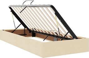 vidaXL Κρεβάτι Αποθήκης με στρώμα Κρέμ 180 x 200 cm Τεχνητό Δέρμα