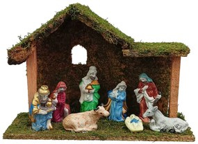 Χριστουγεννιάτικη Φάτνη Ξύλινη με 8 Φιγούρες 26cm 238094