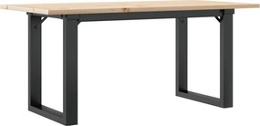 vidaXL Τραπεζάκι Σαλονιού Πλαίσιο Ο 90x40x45εκ Μασίφ Πεύκο/Ατσάλι