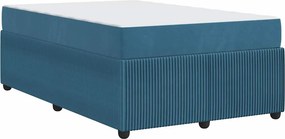 vidaXL Σκελετός Κρεβατιού με στρώμα Μπλε 120 x 190 cm ύφασμα