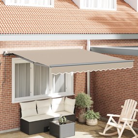 vidaXL Χειροκίνητη Αναδιπλούμενη Τέντα Μπεζ 350x250 cm