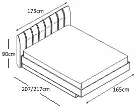 Κρεβάτι ξύλινο με δερμάτινη/ύφασμα ROXAN 160x200 DIOMMI 45-202