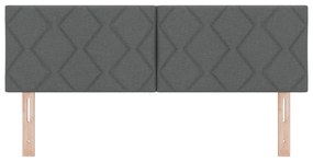 vidaXL LED Κεφαλάρι Σχεδίου Διαμαντιών Σκούρο Γκρι 144 cm Ύφασμα