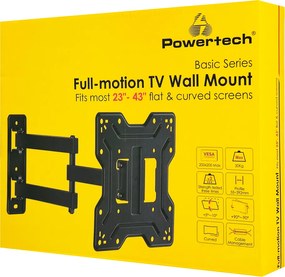 POWERTECH επιτοίχια βάση τηλεόρασης PT-1556, 23-43", έως 30kg, full motion