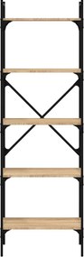 vidaXL Βιβλιοθήκη 5 Επιπέδων Sonoma Δρυς 56x31,5x174 εκ. Επεξ. Ξύλο