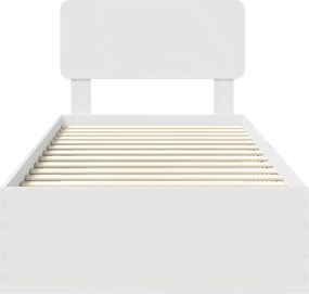 vidaXL Σκελετός Κρεβατιού Λευκό 90 x 190 cm Επεξεργασμένο ξύλο