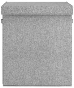 vidaXL Καλάθι Ρούχων Πτυσσόμενο Γκρι 51x34,5x59 εκ. Συνθ. Λινό Ύφασμα