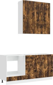 vidaXL Μονάδα κουζίνας LUCCA 5 pcs Καπνισμένο Ξύλο Δρυός
