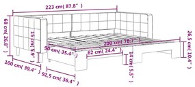 Καναπές Κρεβάτι Συρόμενος Μπλε 90x200εκ Βελούδινος - Μπλε