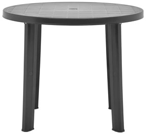 vidaXL Τραπέζι Κήπου Ανθρακί 89 εκ. Πλαστικό