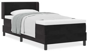 vidaXL Κρεβάτι με Ελατήρια και Στρώμα Μαύρο 100x200 εκ. Βελούδο Μαύρο