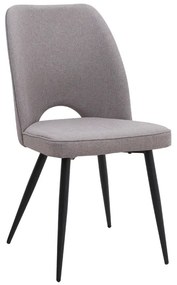 Καρέκλα τραπεζαρίας Christy Megapap ανοιχτό μπεζ ύφασμα - μεταλλικό μαύρο πόδι 47x59x90εκ.