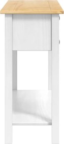 vidaXL End Table Corona Λευκό 114 x 34,5 x 73 εκ. Στερεά ξυλεία πεύκου