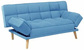 Καναπές κρεβάτι Mesa 192, Λειτουργία ύπνου, Καφέ, Μπλε, 179x90x87cm, Πόδια: Ξύλο