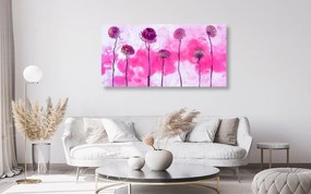 Εικόνα λουλουδιών με ροζ ατμό - 100x50