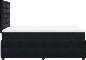 vidaXL Κρεβάτι Boxspring με Στρώμα Μαύρο 120 x 200 εκ. Βελούδινο