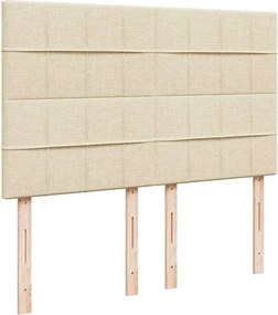 vidaXL Κρεβάτι Boxspring με Στρώμα Κρεμ 140x200 εκ. Υφασμάτινο