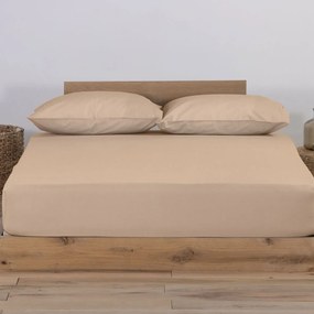 Σεντόνι Μακό King Size Με Λάστιχο (180x200+35) Nef-Nef Homeware Jersey Μπεζ
